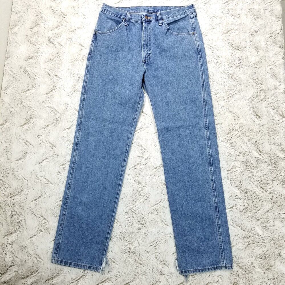 Rustler Jeans Mens 34×34 Blue Straight Workwear Medium Wash Denim‎